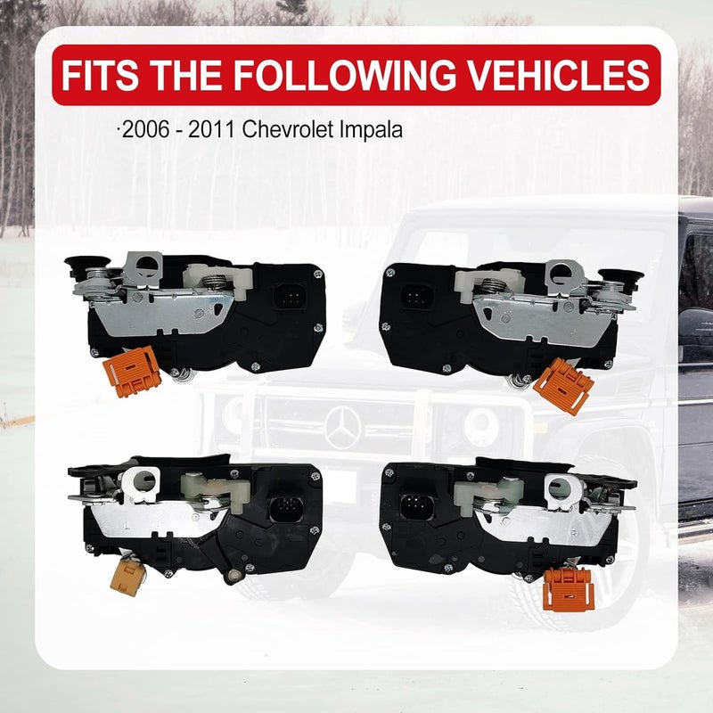 FEXON 4PCS Door Latch Lock Actuator Set Replaces for Chevy Impala 2006-2011, Fit Front Rear Left Right Assembly - Image 5